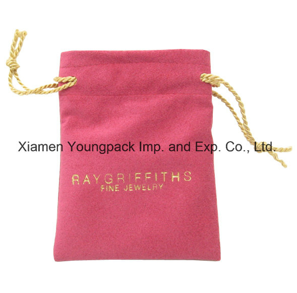 Wholesale Custom Printed Personalized Promotional Small Jewellery Drawstring Bag Suede Jewelry Gift Pouches