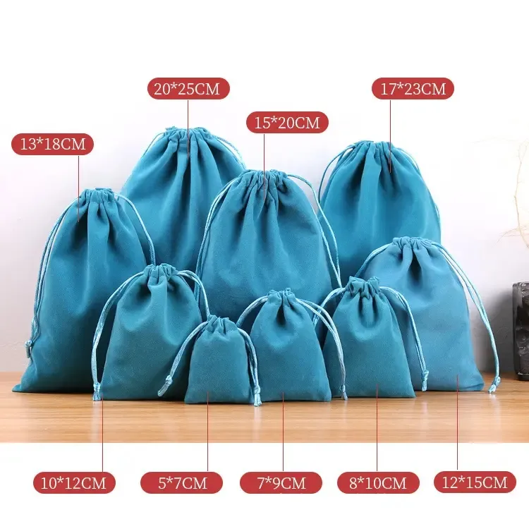 Custom Printed Suede Drawstring Jewelry Velvet Pouches