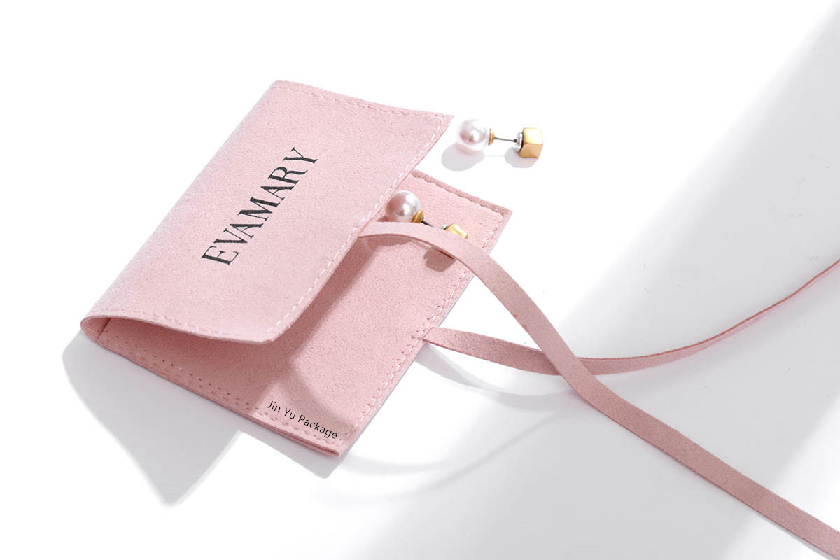 Custom Envelope Suede Leather Drawstring Gift Jewelry Pouch Manufacturer