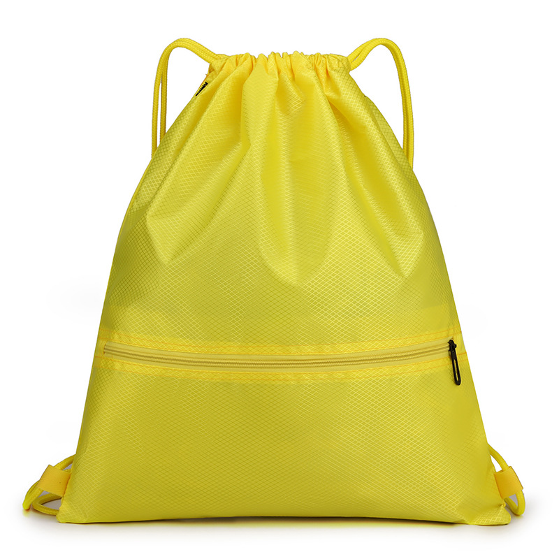 Vietnam Factory Custom Logo Promotional Sport Drawstring Bag Polyester Gym Cinch String Bag with Zipper