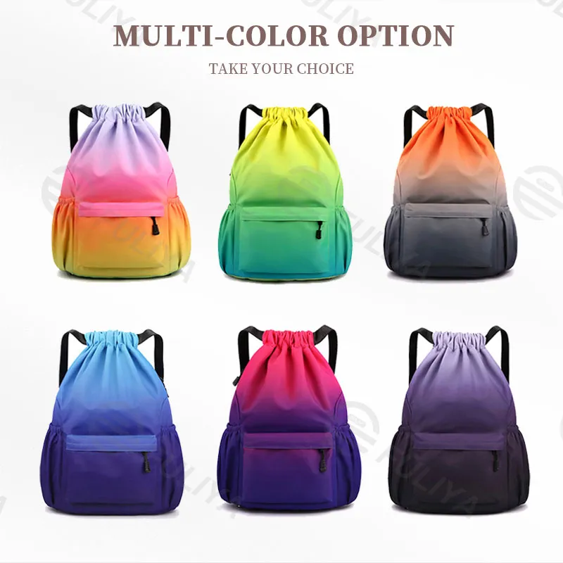 Gradient Drawstring Backpack Detail 2