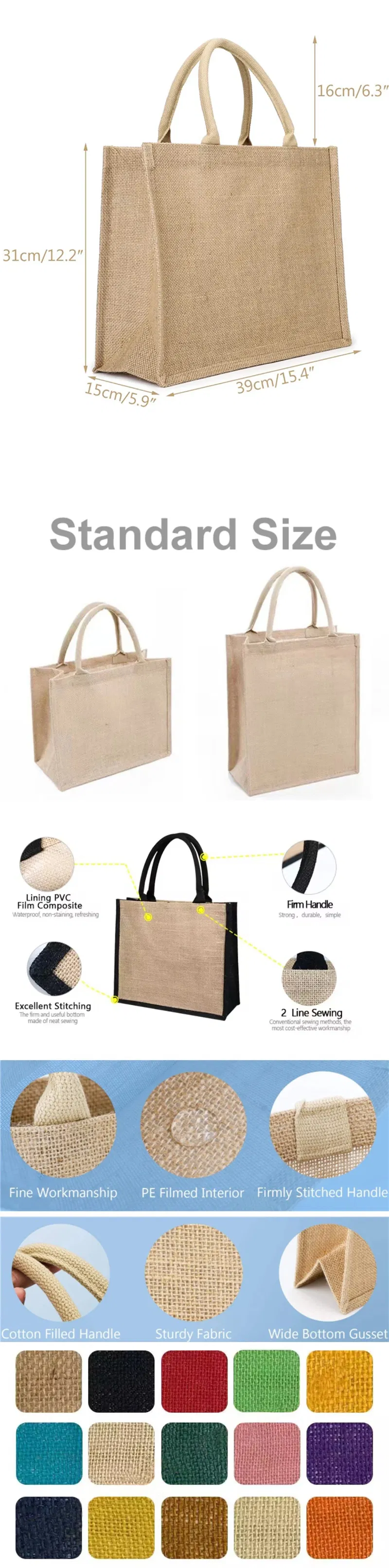Wholesale Natural Burlap Drawstring Pouch Custom Printed Gift Bag Interesting Casual Handbag Design for Wedding Favor Party Supply