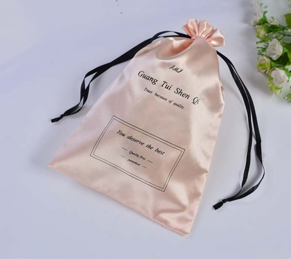 Pink Satin Gift Bag Drawable Silk Gift Pouch Drawstring Jewelry Pouch