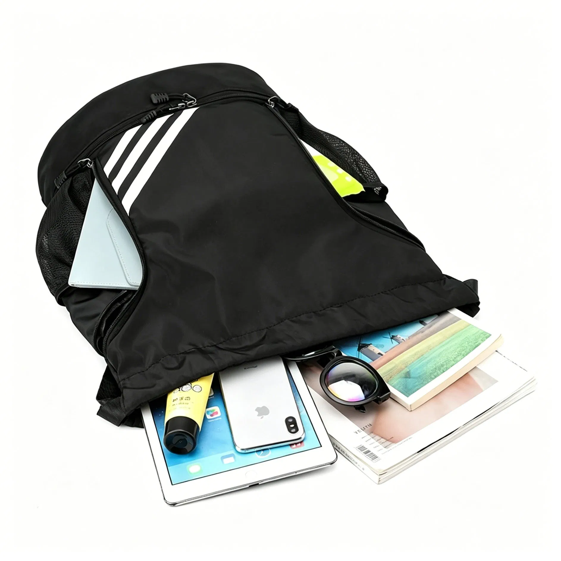 Stylish Waterproof Oxford Nylon Drawstring Backpack with Adjustable Straps