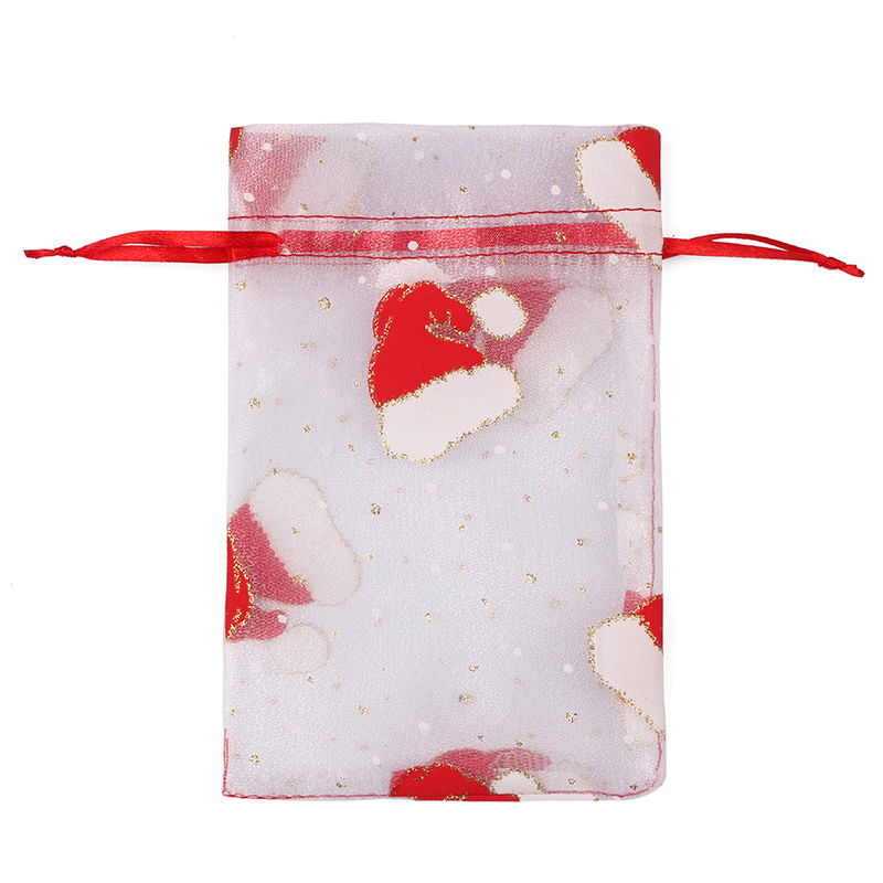 Custom Packaging Fashion Personalized Silk Jewellery Microfiber Shinning Printed Christmas Snowman Small Pouch Gift Bag Drawstring Cosmetic Bag Jewelry Pouch