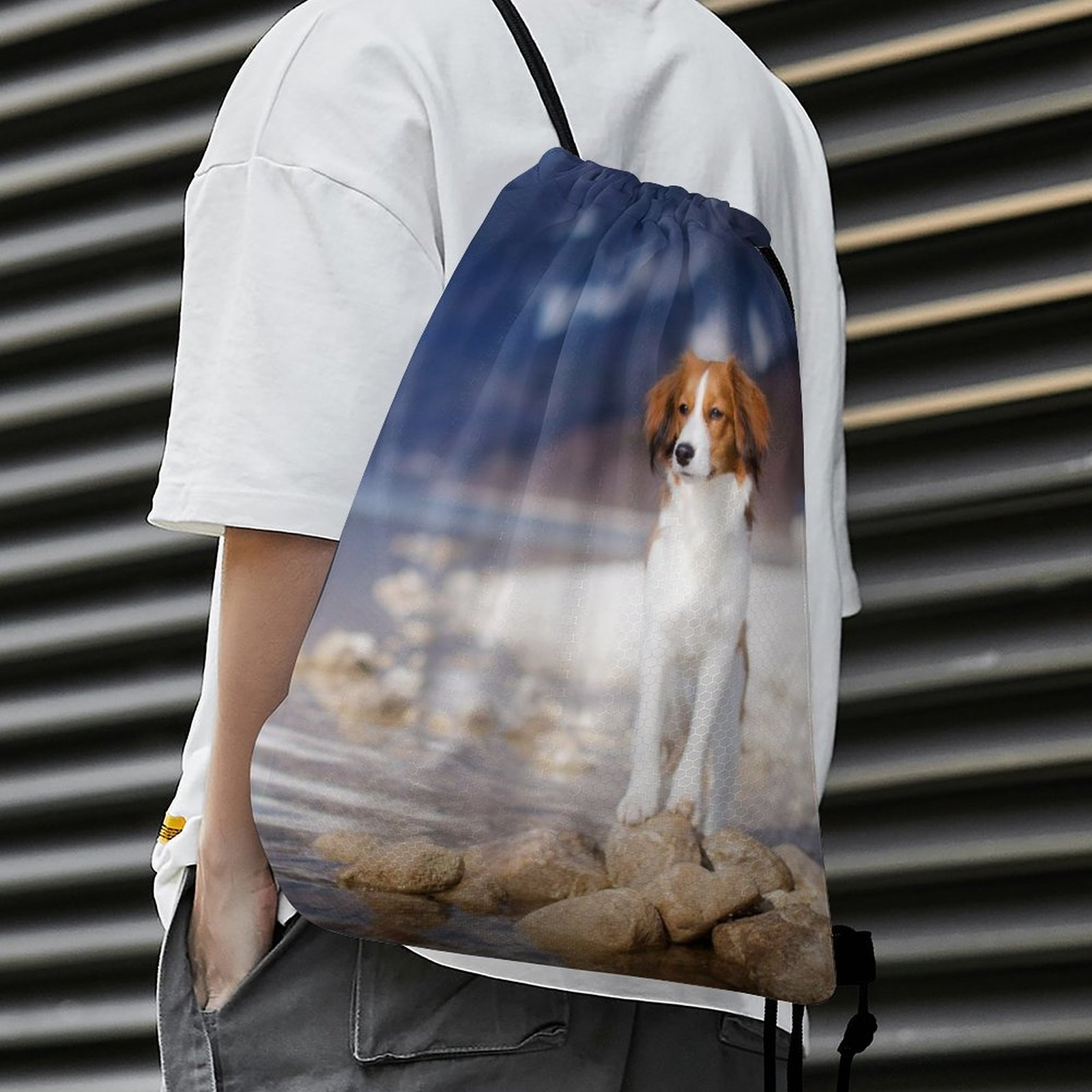 Lightweight polyester drawstring bag cinch bag