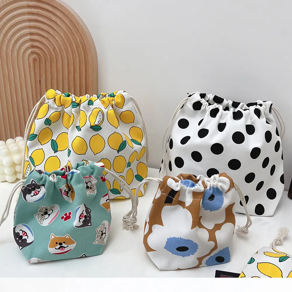 Fashion Fabric Waterproof Velvet Gift Pouch Shopping Custom Canvas Christmas Nylon Drawstring Bag