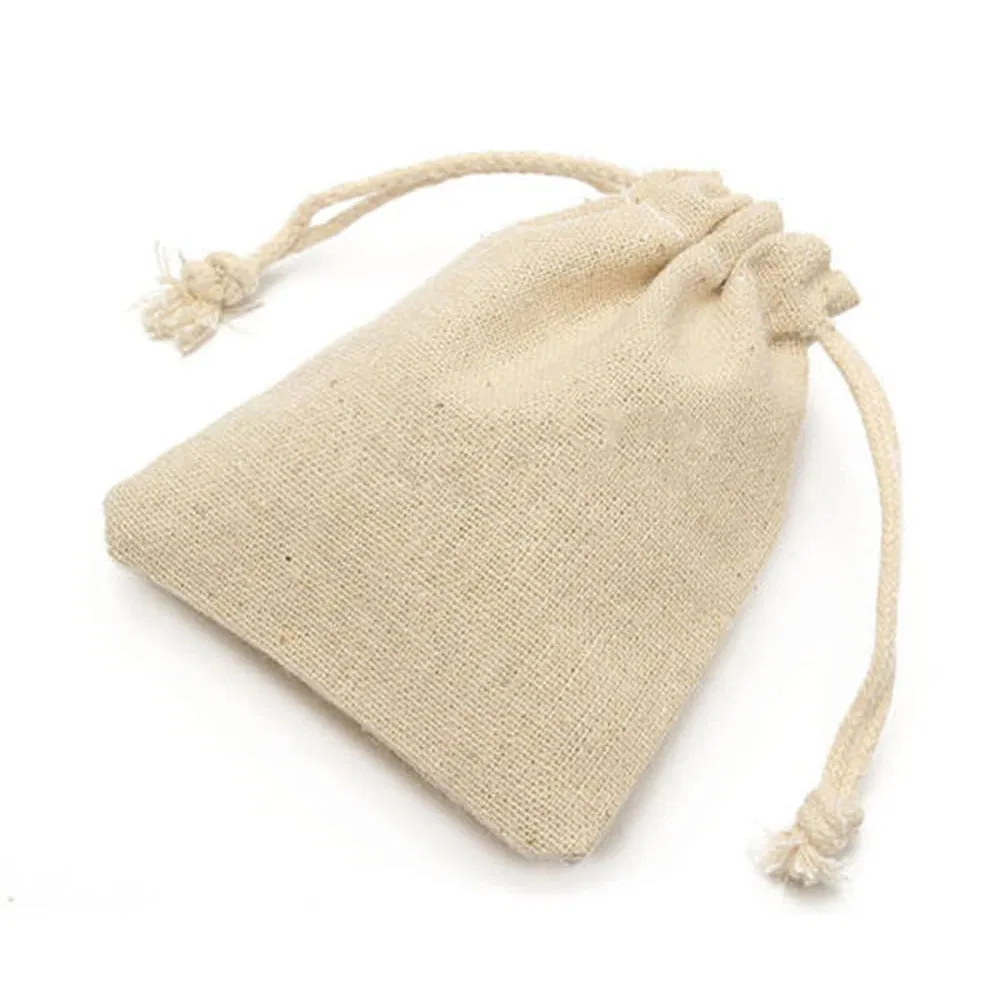Recycle Custom Printed Promotional Sustainable Jute Linen Burlap Hemp Drawstring Backpack Bag