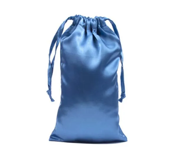 Pink Satin Gift Bag Packaging Jewelry Pouch Pure Silk Drawstring Pouch Eye Mask Sachet Print Logo