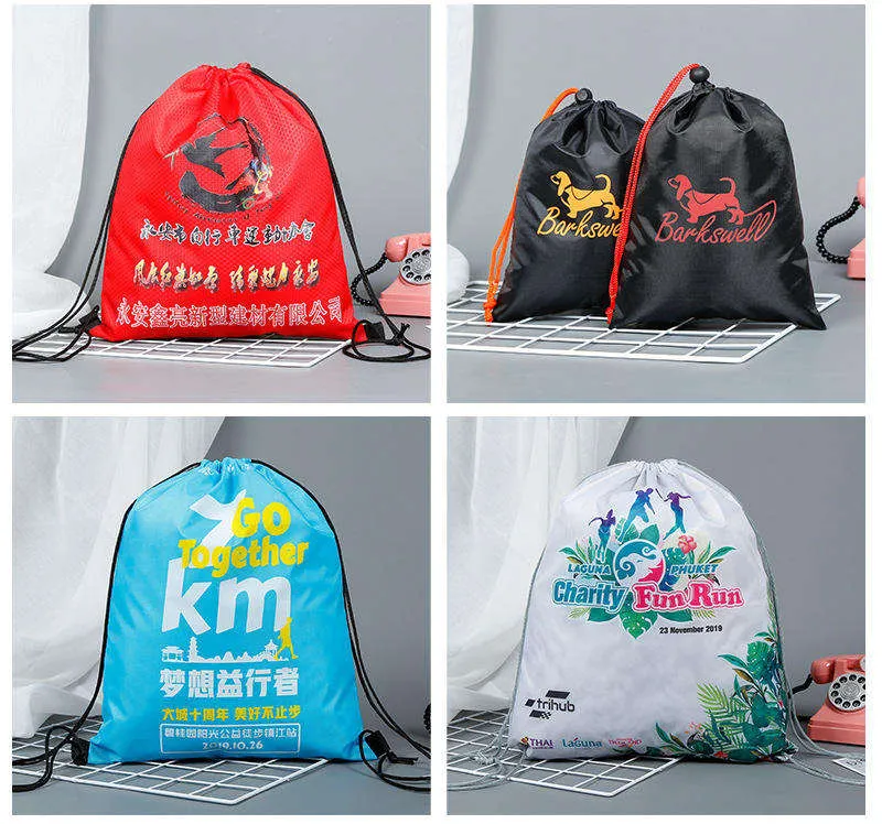 Factory Polyester Shopping Drawstring Bag