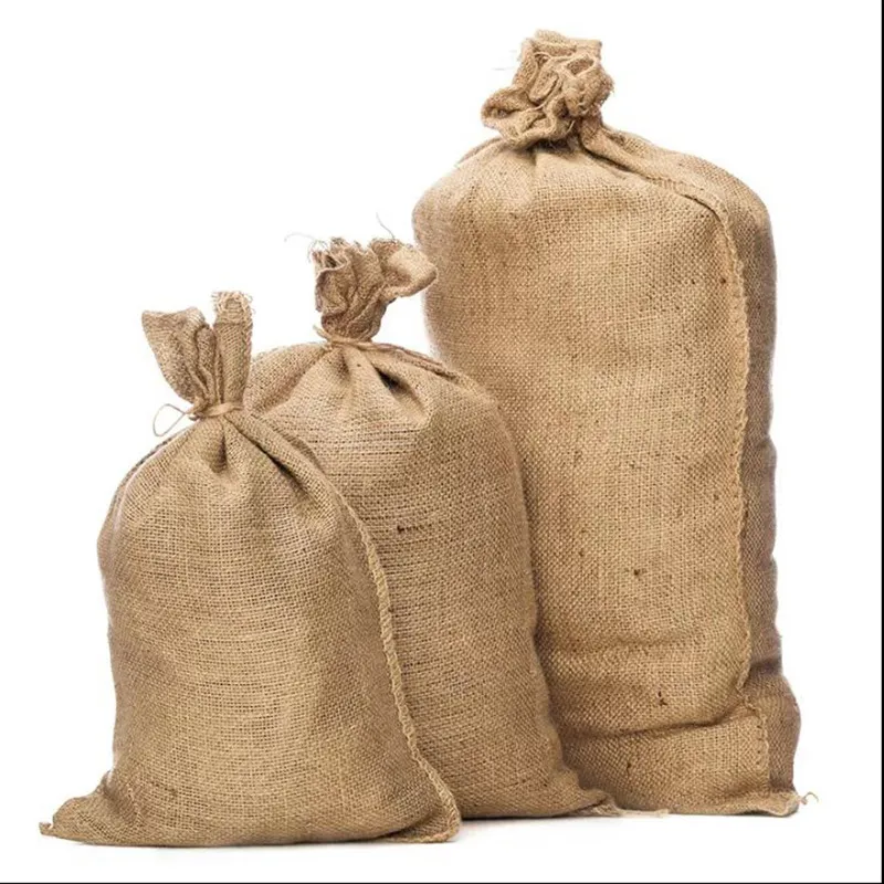 High Quality New Heavy Jute Bags Natural Linen Burlap Gift Handles Gift Packaging Party Favor