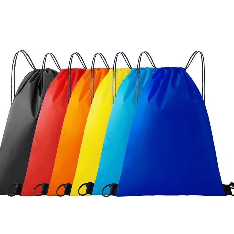 Custom logo Printed Promotional String Cinch Backpack Colorful 210D Polyesterpack Gym Sport Draw String Cinch Bag With Cords