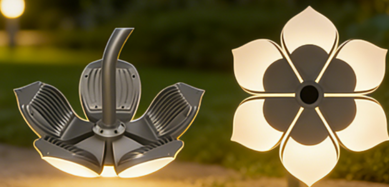 Zen Lotus Petal LED Garden Light IP65 Solar/AC Elegant Decorative Outdoor Landscape Lamp for Villa Courtyard Traditional Garden