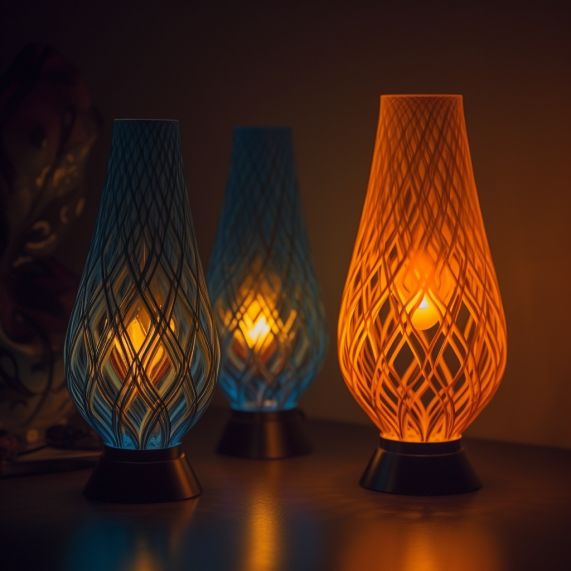 Unique Fashionable Customized 3D Print Modern DC Powered Plastic Small Batch Fast Shaping LED Table Lamp