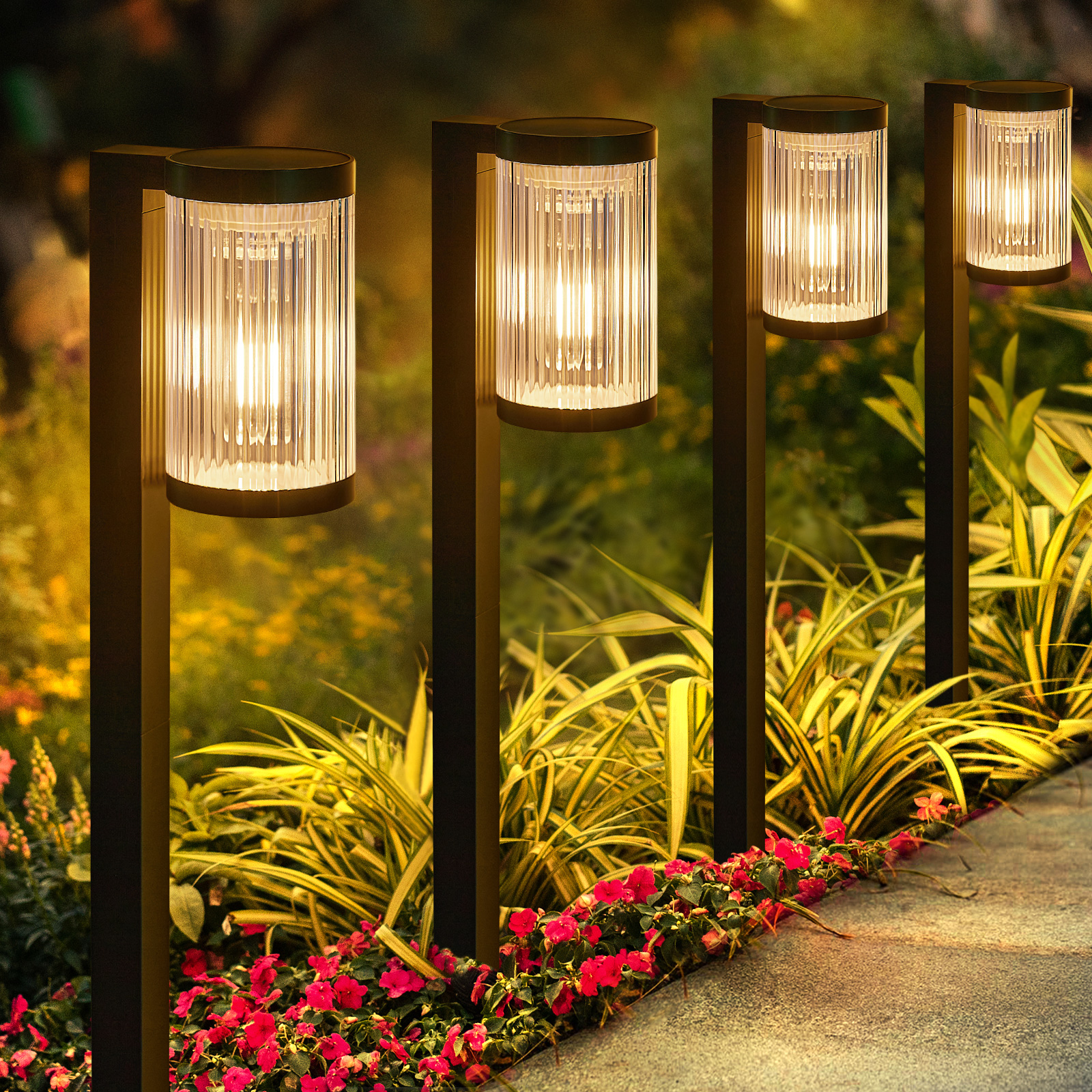 Factory New IP65 Solar Garden LED Lights Home Waterproof Decorative Ground Plug for Landscape Pathway Walkway Lawn