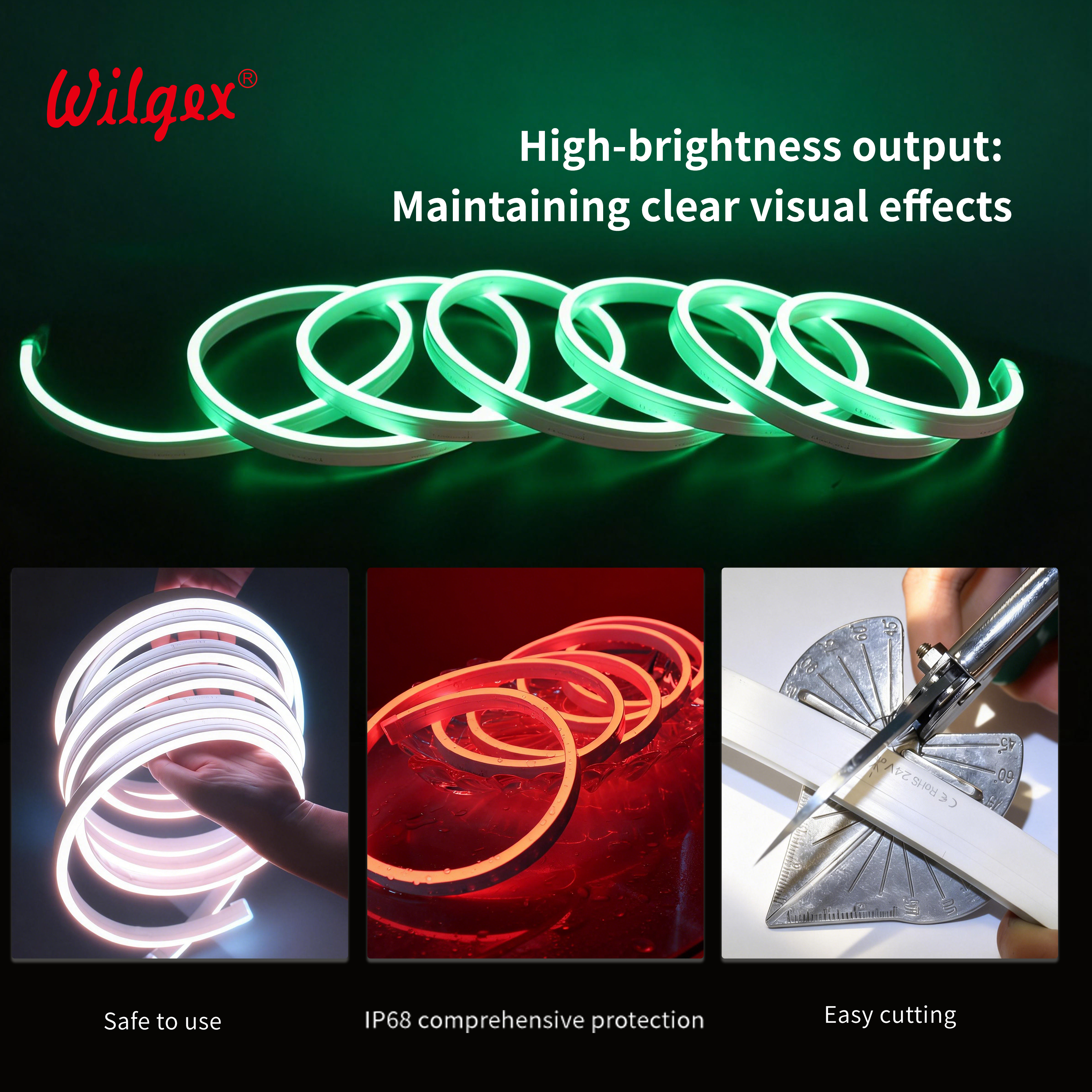 10x20mm RGB Flexible Neon Light IP68 Waterproof 24V/110V/220V Programmable LED Strip for Architectural Lighting