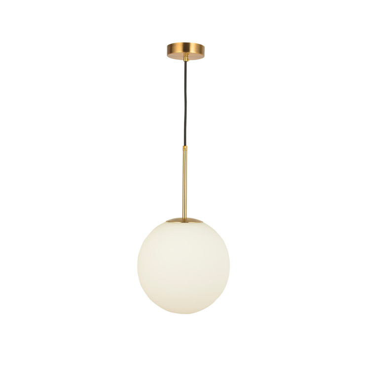 Gold Hanging Hotel Decorative Indoor Opal Glass Shade Pendant Lamp Chandelier Lighting