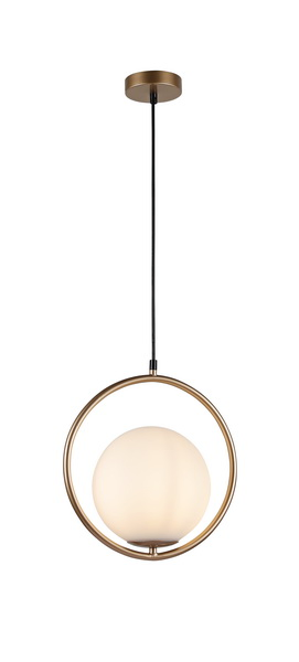 Gold Hanging Hotel Decorative Indoor Opal Glass Shade Pendant Lamp Chandelier Lighting