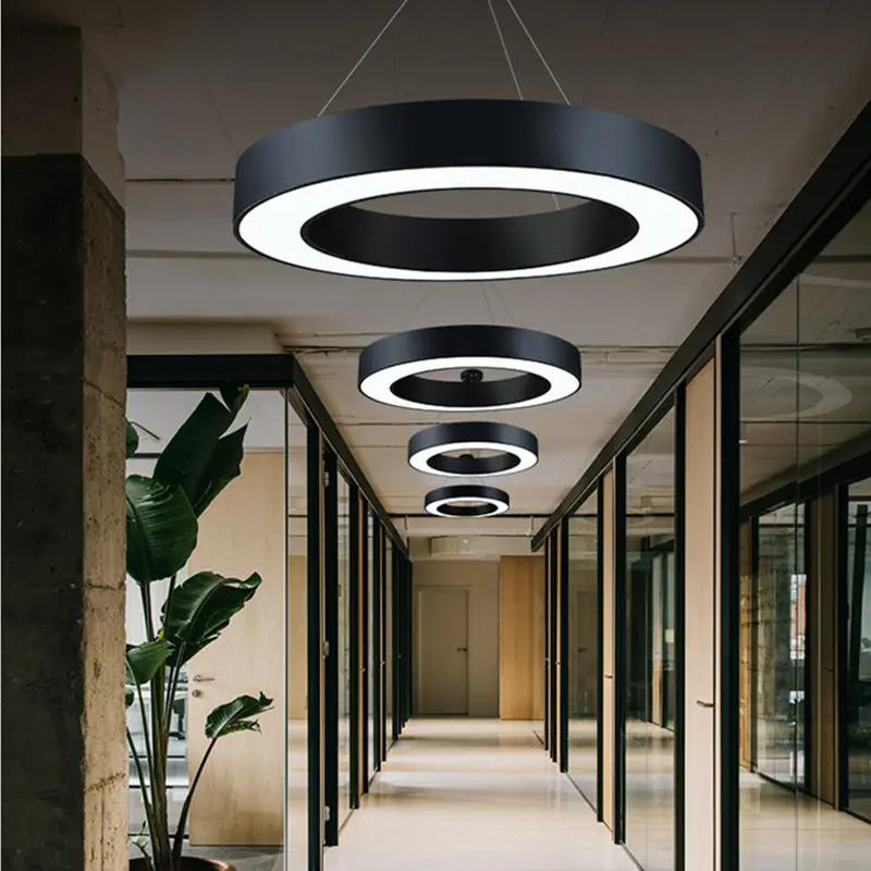 Chandelier Modernpendant Lights Iron Circle Decorative Lighting for Home Hotel Ring Diamond Pendant Light for Fitness Centre