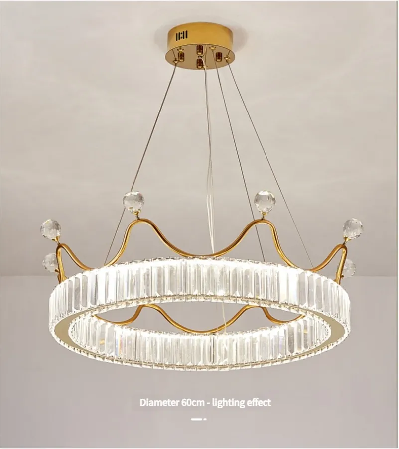 Luxury Gold Modern Crystal Big Chandelier LED Lighting for Bed Room Kitchen Hotel Indoor Decorative Pendant Lamp (ZY-QS-0058)