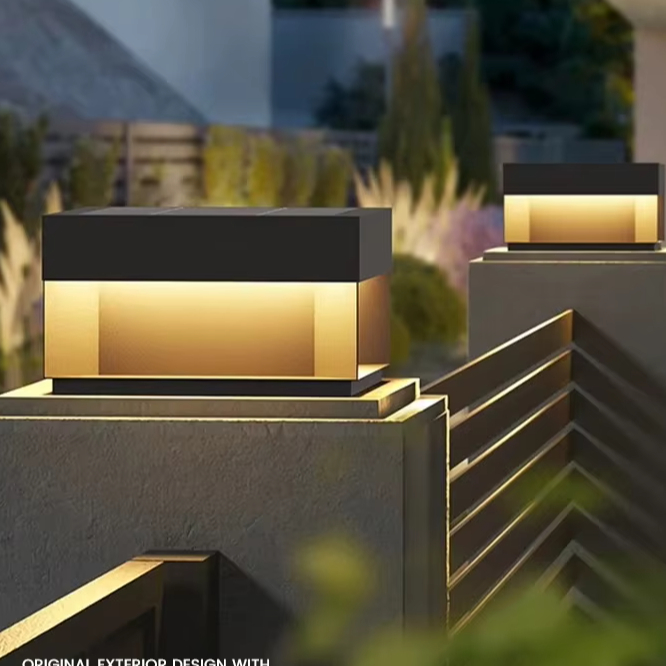 Custom Professional Outdoor IP55 Waterproof Solar Post Lamp LED Light Fixture with Battery Power Supply for Garden Decoration