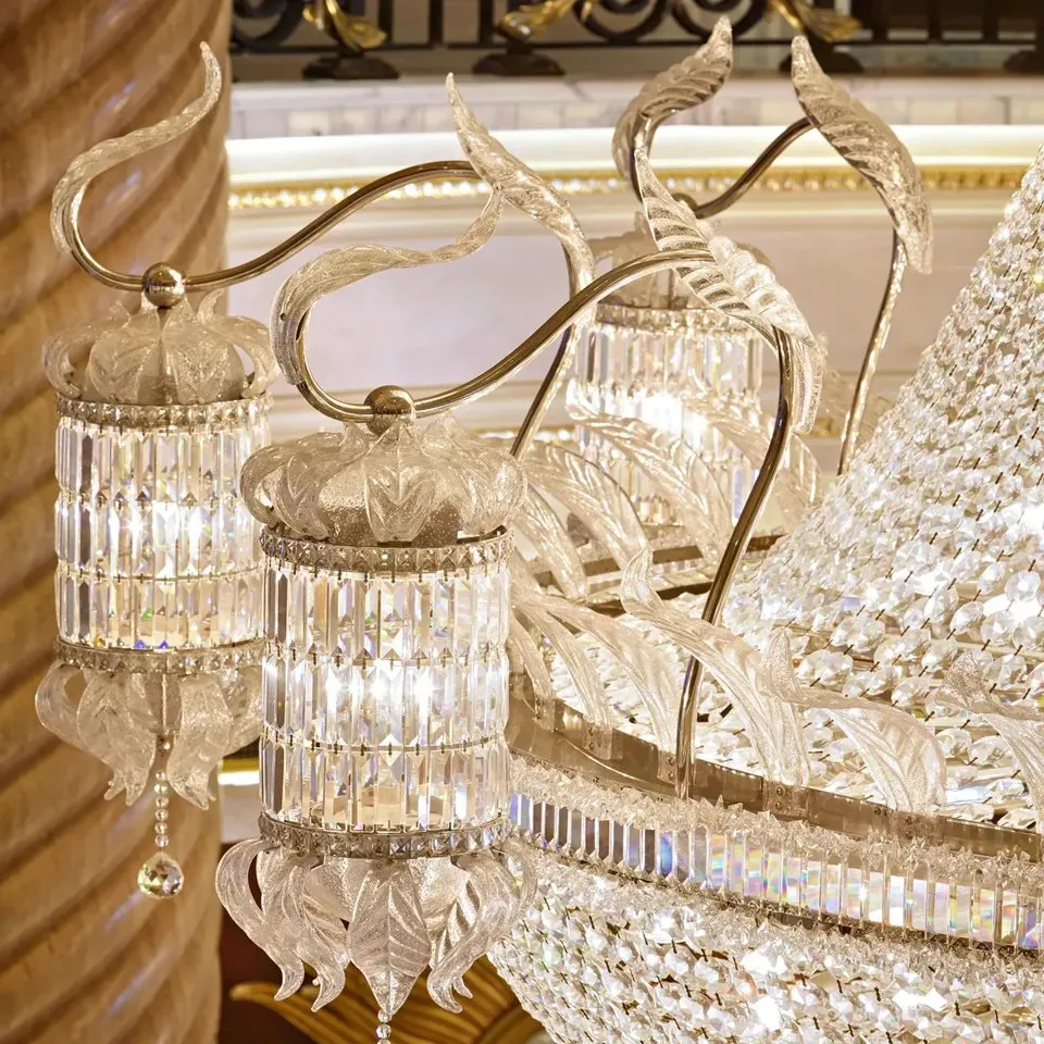 New Design Luxury Crystal Chandeliers Glass Hanging Lamps Living Room Hotel Lobby Decorative Ceiling Lighting