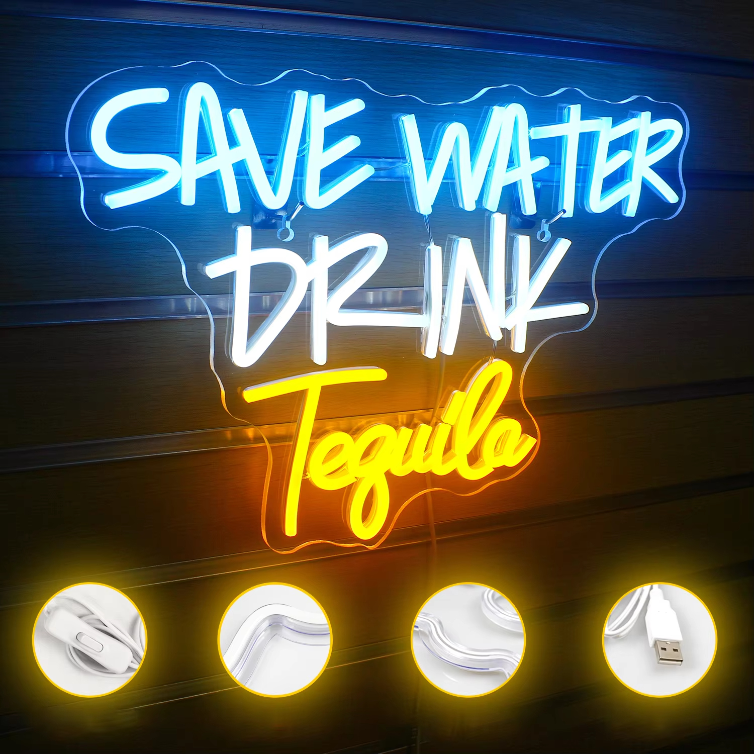 Custom Large LED Neon Lights Acrylic Landscape Wall Decor for Wedding Birthday Party Bedroom Bar Shop Name Logo