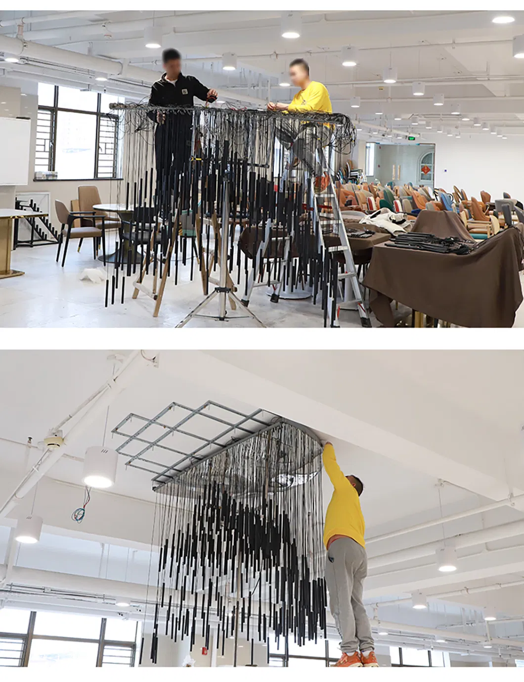 Luxurious Exquisite Stainless Steel Customized Eco-Friendly Decorative Light for Commercial Hall Restaurant