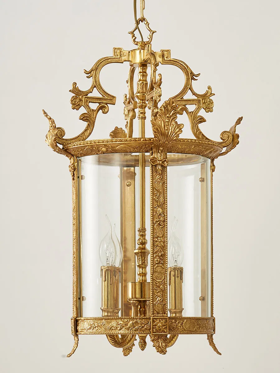 Custom European Style Vintage Lantern Lamp Decorative Lighting Solid Brass Pendant Ceiling Light