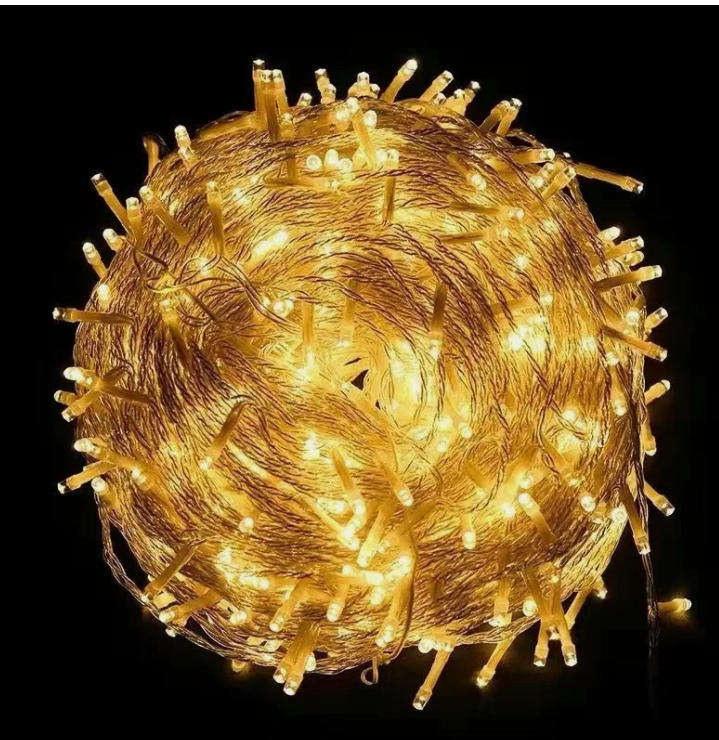100 LED Connectable String Lights 33FT Warm White Waterproof Twinkle Fairy Lights Clear Wire Plug-in for Outdoor Christmas Decor