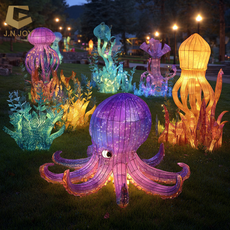 SGL172 City Lights Show Custom Ocean Animal Lantern Chinese Jellyfish Marine Festival Lantern