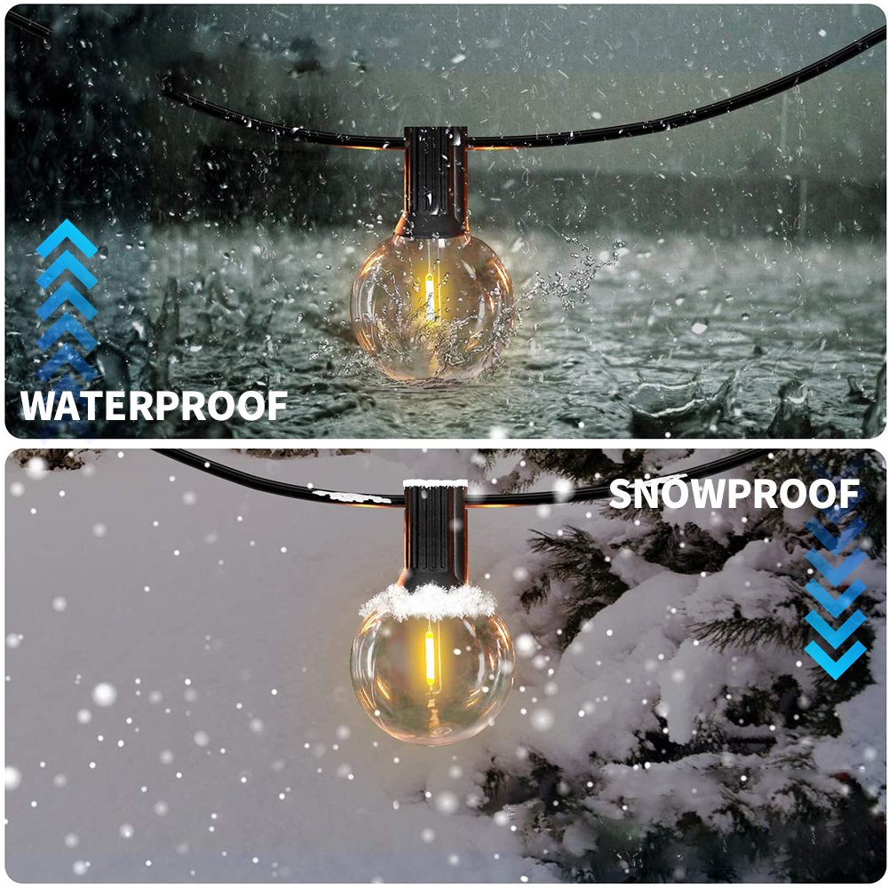 30m Outdoor Waterproof Garland Lights 110V 220V G40 Plastic Bulb LED Fairy Patio String Lights Wedding Garden Party Decoration