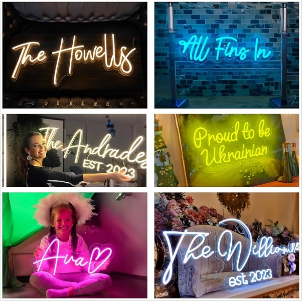 Custom Neon Sign for Decorations Personalized Neon Schriftzug &amp; Logo Vibrant Neon Para Fiestas &amp; Events
