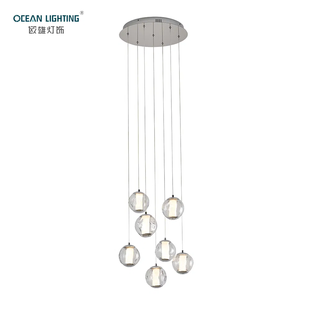 Simple Design Hotel Lobby & Home Decor Indoor Modern Decorative Style LED Glass Shade Suspended Pendant Lighting