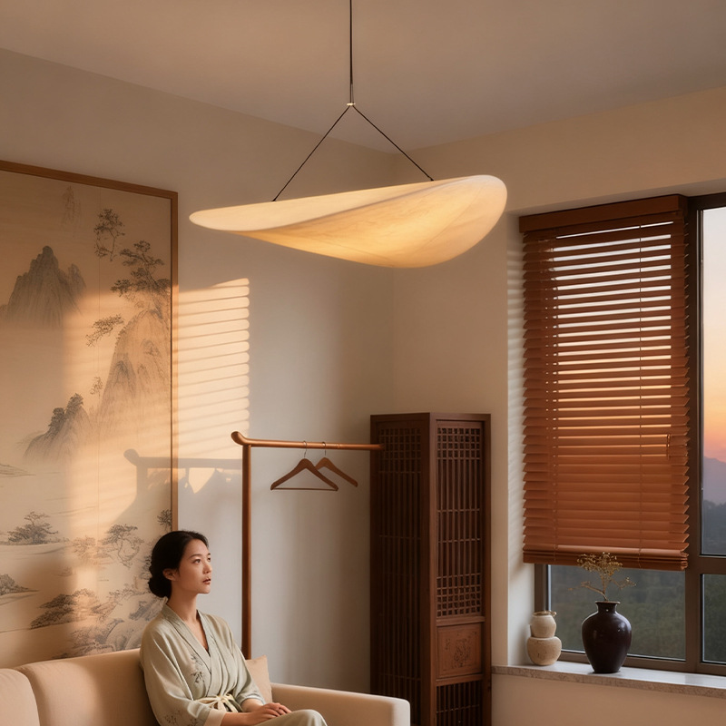 Hotel Bedroom Pendant Light Home Decor Minimalist Design Kitchen Hanging Lamp Indoor Nordic Modern Led Retro Silk Chandelier