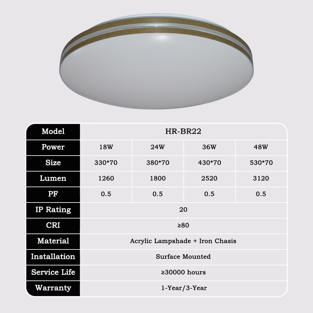 Home Hallway Decoration Remote Wooden Fixture Lamp Surface Mounted Bedroom Living Room Modern Dimmable Round Led Ceiling Light