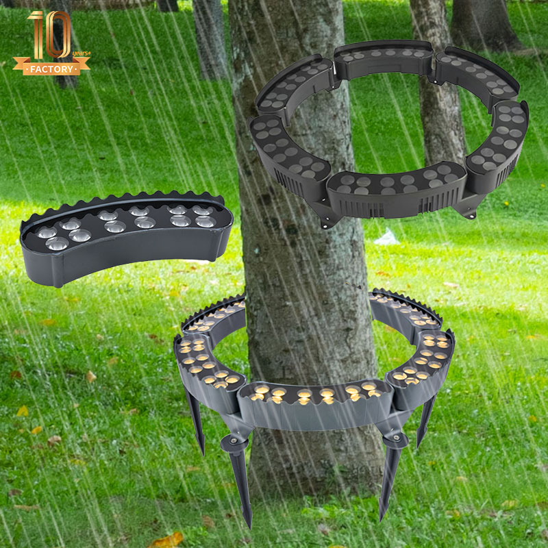 12W Outdoor LED Spotlight IP65 Aluminum Garden Lamp Spike Landscape Tree Hug Yard Lighting 3000K Color Temperature Electric/Ac