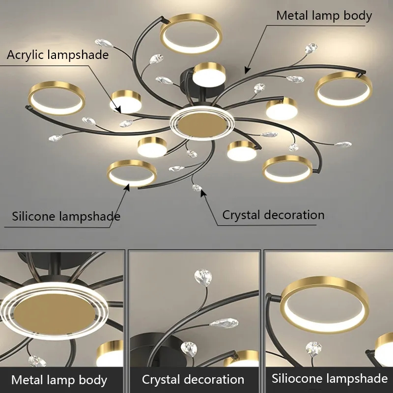 Decorative Ceiling Light Modern Vintage Round LED Ceiling Lamp
