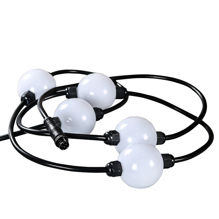 SHIJI Manufacturer Waterproof 360 Degree Ball Light String 50mm SMD5050 Outdoor RGB LED DMX512 Pixel Ball Light