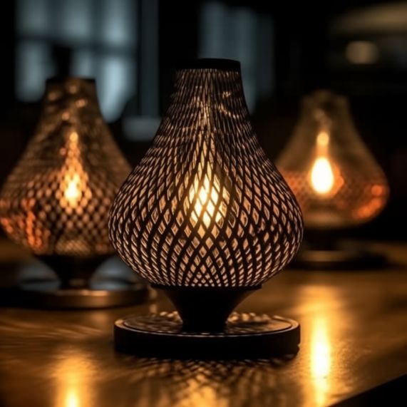 Unique Fashionable Customized 3D Print Modern DC Powered Plastic Small Batch Fast Shaping LED Table Lamp