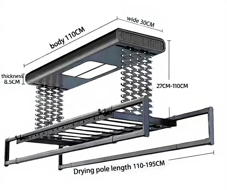 Advanced Smart Balcony Clothes Drying System with UV Disinfection
