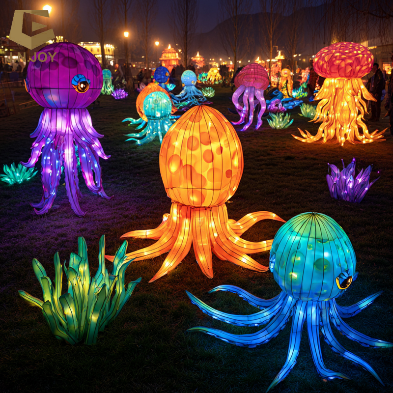 SGL172 City Lights Show Custom Ocean Animal Lantern Chinese Jellyfish Marine Festival Lantern