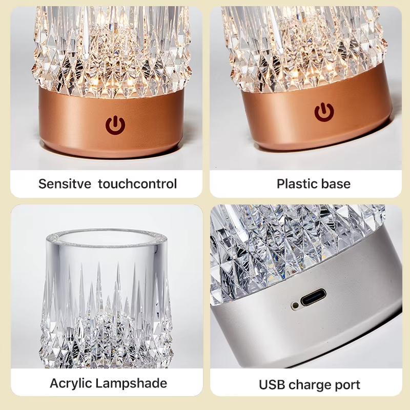Modern Nordic LED Touch Control Bar Table Lamp Restaurant Dinner Light Cordless Hotel Rechargeable Wireless Desk Lamp