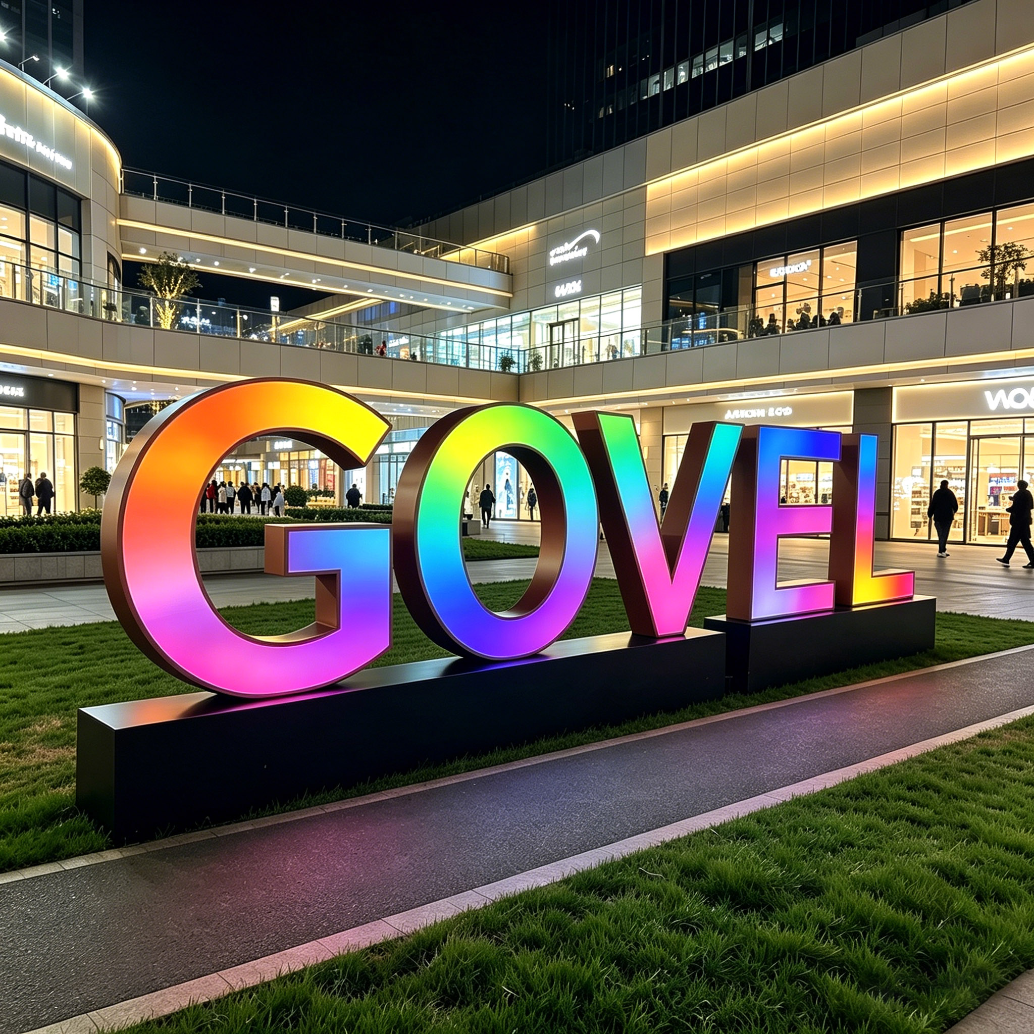 3D Big RGB Letters Signage Custom Programmable RGB Channel Letters Sign Floor-Standing Luminous Landscape Outdoor Sign
