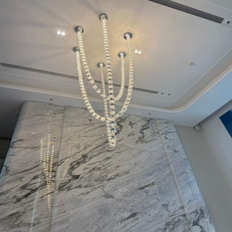 High End Customized LED Decorative Art Pendant Light with Necklace Beads for Hotel Dining and Living Room Lighting