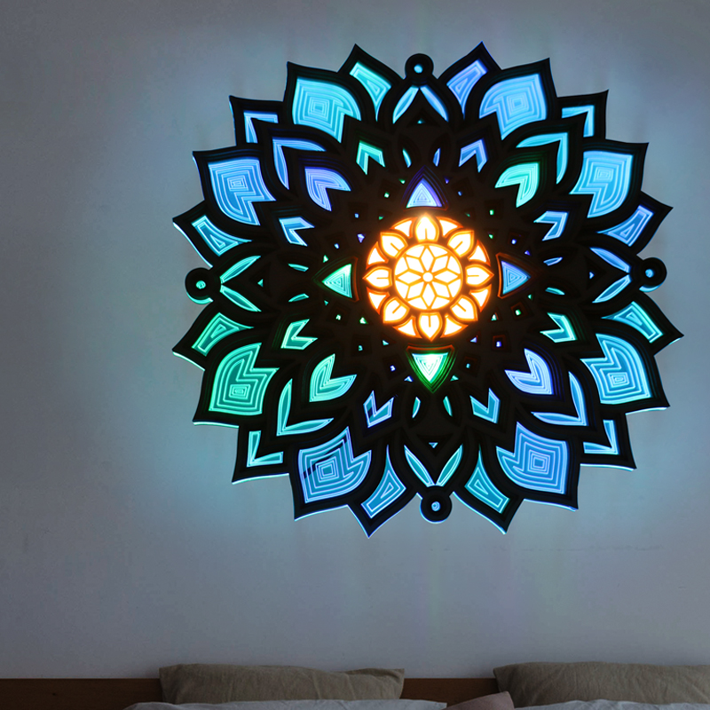 Modern Style Indoor LED Decorative Light Creative Mandala Wind Light