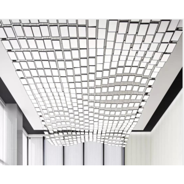 Custom Aluminum Acrylic Chandeliers Square Decoration Pendant Light Lamp Indoor Hotel Modern LED Chandelier