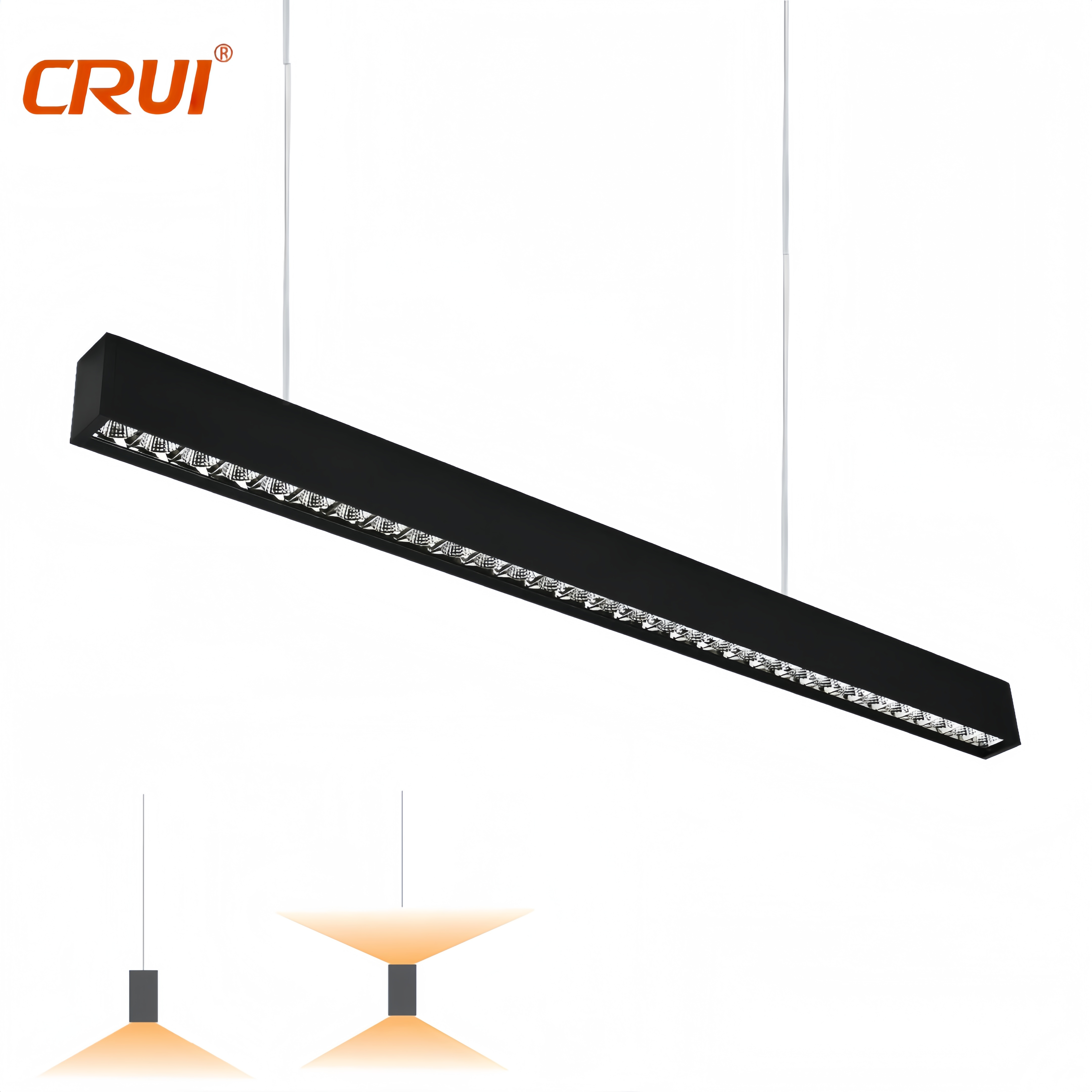 High Quality Aluminum Anti-Glare Middle Size Pendant Light High Brightness 36W/42W/52W/72W LED Linear Lighting For Office Use