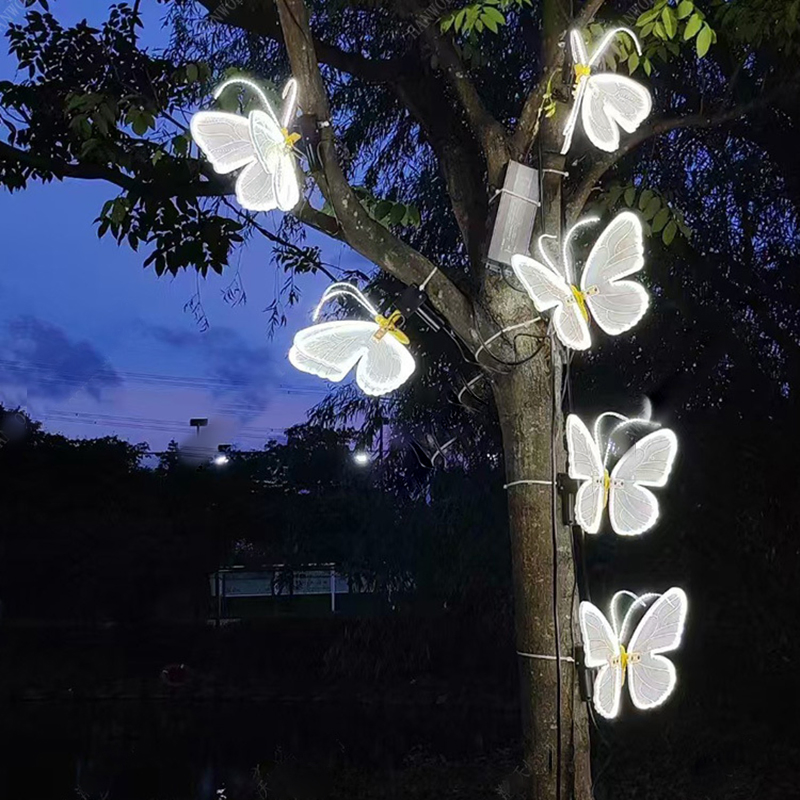 LED Butterfly 3D Outdoor Christmas Decorations IP65 Landscape Lighting Insect Lamps