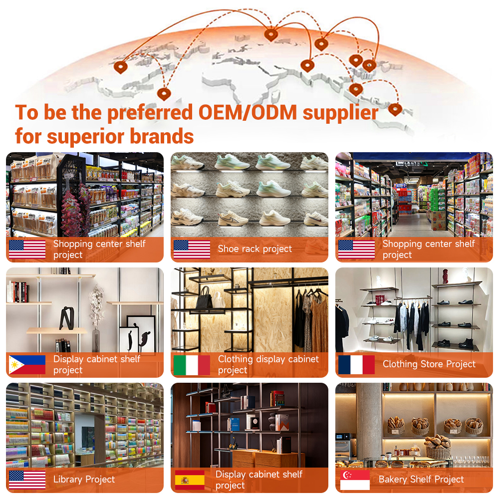 OEM ODM Custom Electrical Contact Post LED Cabinet Lighting For Supermarket Shoe Clothing Store Display